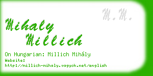 mihaly millich business card